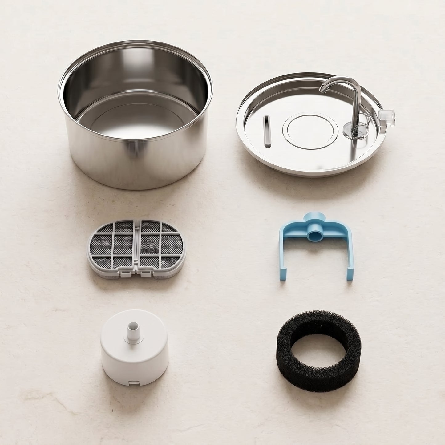 GEAROAM Stainless Steel Water Fountain - Fresh, Filtered Water for Cats & Dogs