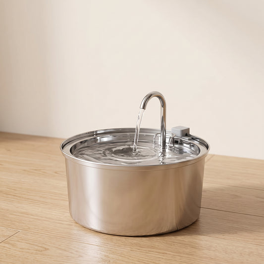 GEAROAM Fontaine à Eau en Acier Inoxydable - Eau Fraîche et Filtrée pour Chats et Chiens
