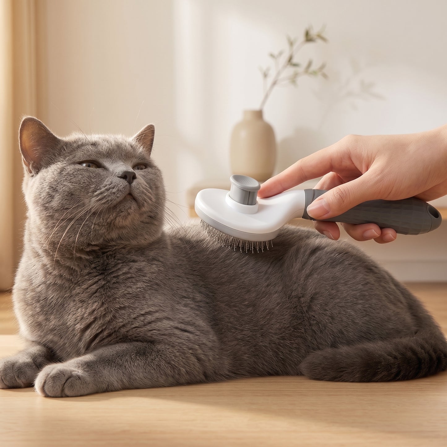GEAROAM Selbstreinigende Fellbürste – Müheloses Enthaaren für Katzen & Hunde