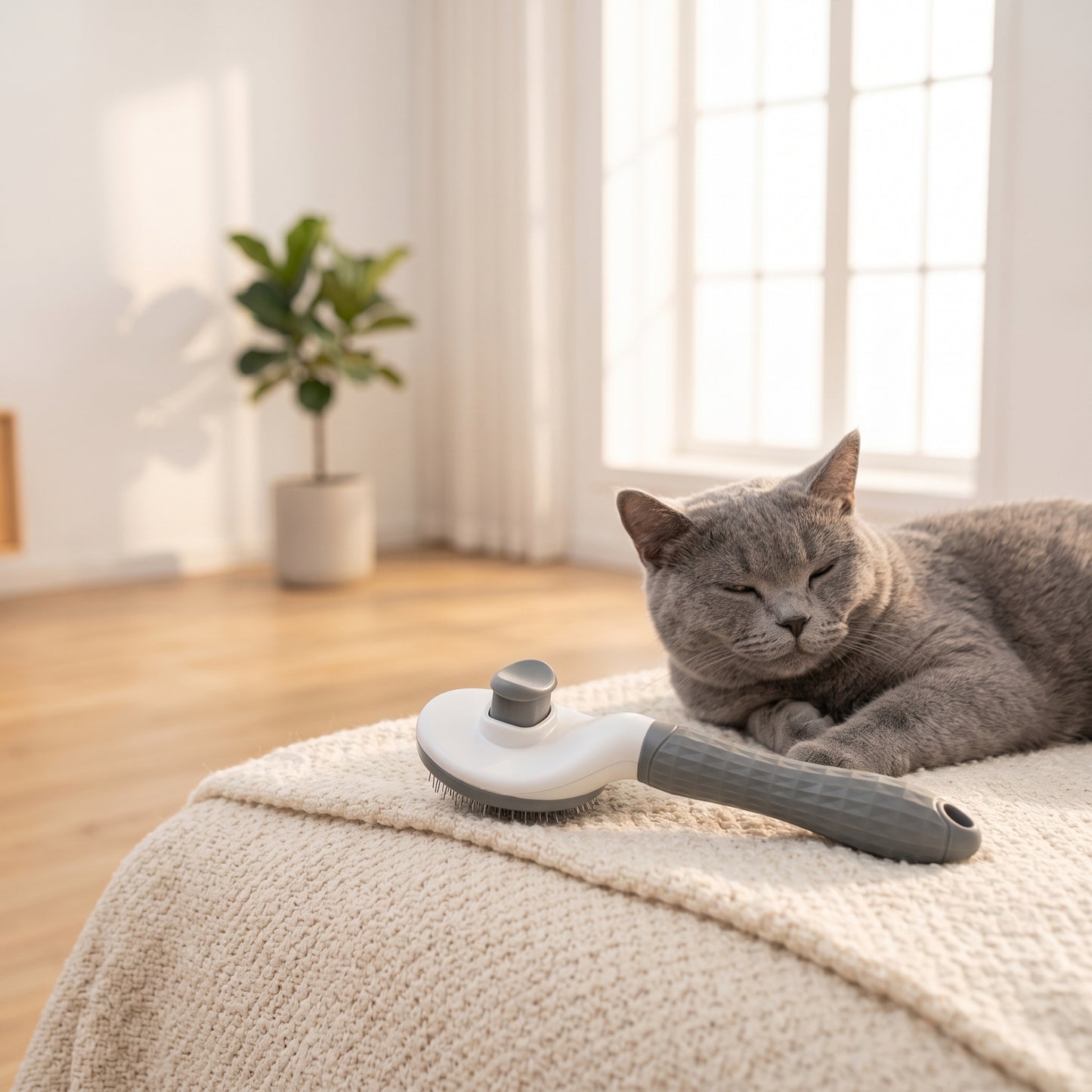 GEAROAM Selbstreinigende Fellbürste – Müheloses Enthaaren für Katzen & Hunde