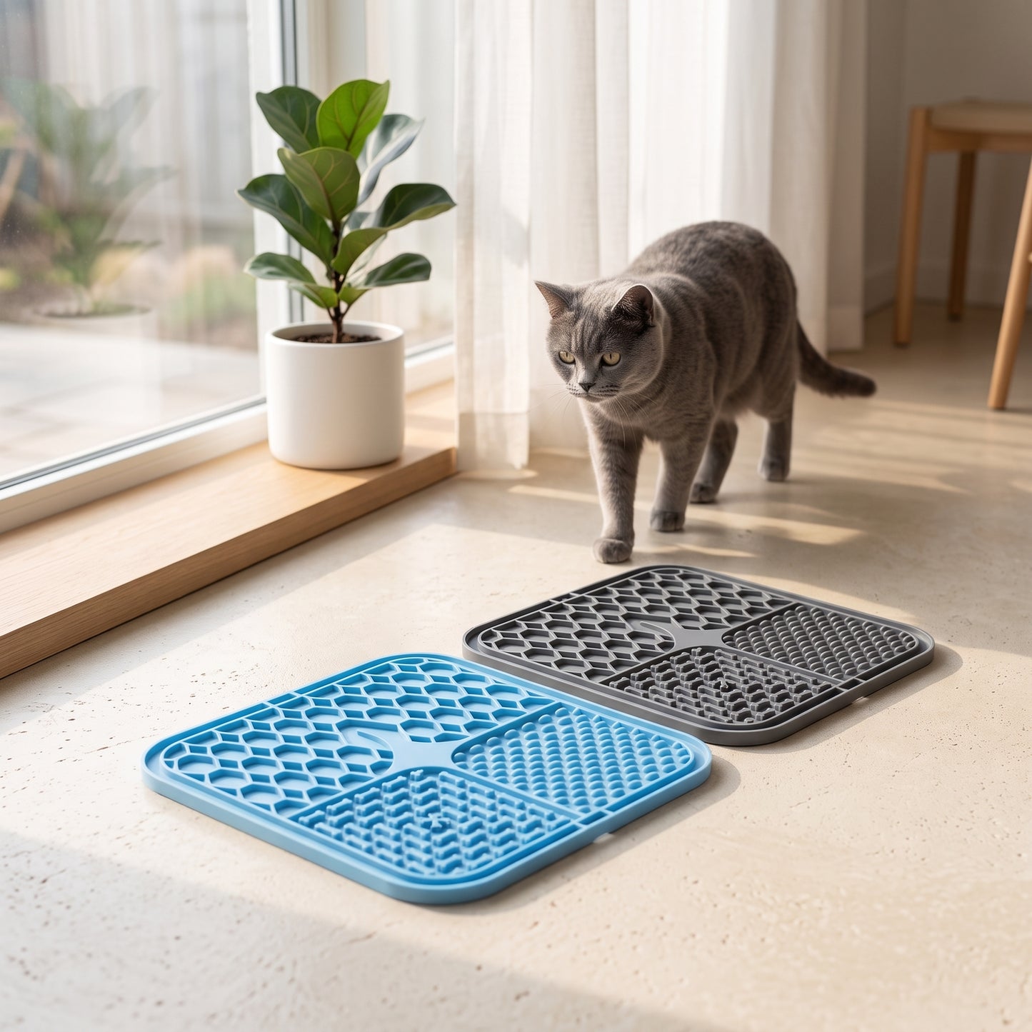 GEAROAM Silicone Lick Mat – Slow Feeding & Calm for Cats & Dogs